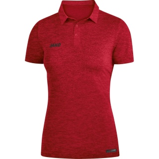 JAKO Sport/Freizeit Polo Premium Basics (Polyester-Stretch-Jersey) rot meliert Damen